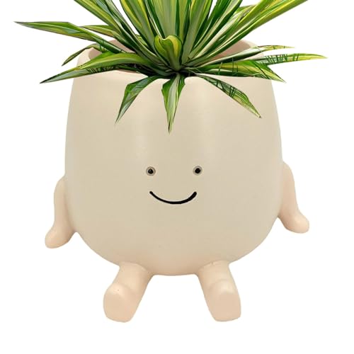 Yulokdwi Hängende Blumentöpfe Mit Schaukel Gesicht, Hängende Blumentöpfe Mit Schaukel Gesicht,Aufhängbare Pflanzgefäße Mit Lächeln Gesichtskopf, Niedlicher Blumentopf Mit Lächeln-Gesicht Und Schaukel von Yulokdwi