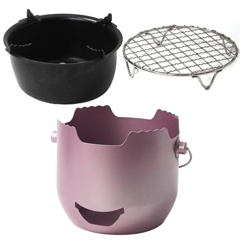 Yulokdwi Holzkohlegrill,Camping Grill Mit Bratrost & Tragegriff - Stahl Grillzubehör für Camping Picknick Garten Terrasse Reisen von Yulokdwi