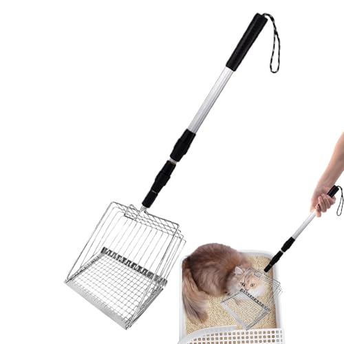 Yulokdwi Katzenstreuschaufel,Langstielige Katzentoiletten-Schaufel - Ergonomische KOT-Schaufel mit Sieb für Haushalt und Tierpflege von Yulokdwi