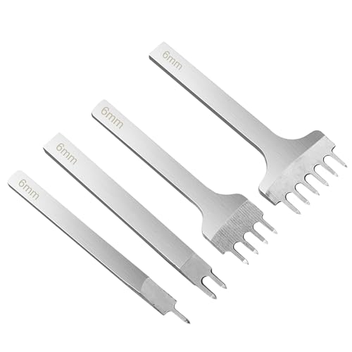 Yulokdwi Lederlochstanzen-Set,4er Set Lederlochzangen-Werkzeug Für Lederarbeiten - Stanzwerkzeug Aus Stahl Für Heimwerkstatt Unterwegs & Studio von Yulokdwi