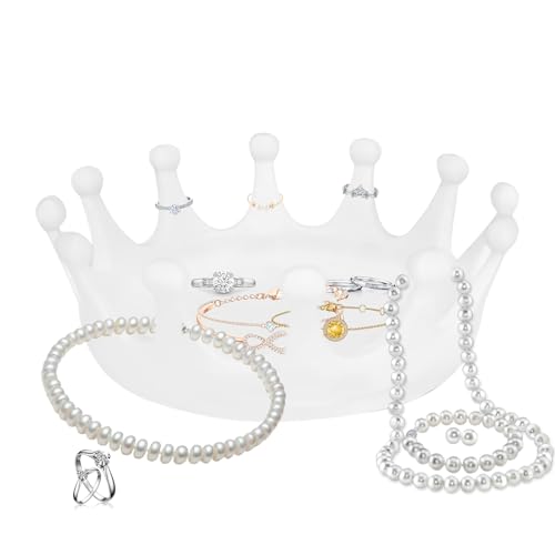 Yulokdwi Ring Halter Schale | Kronen Schmuckständer,Multifunktionale Moderne Schmuckschale für Nachttisch, Bad, Schminktisch und Schlafzimmer Yulokdwi Ring Halter Schale | Kronen Schmuckständer,Multifunktionale Moderne Schmuckschale für Nachttisch, Bad, Schminktisch und Schlafzimmer von Yulokdwi