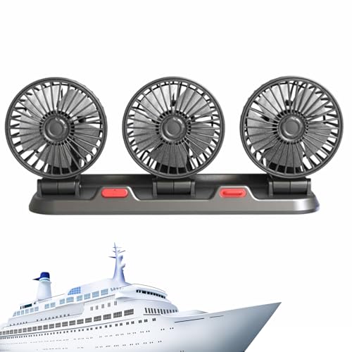 Yulokdwi Ventilator für Auto,Dreiköpfiger elektrischer Kfz-Lüfter | USB/12V/24V Kühlluft persönlicher Ventilator, 2 Geschwindigkeiten, elektrischer für LKW, Schiff, Van, SUV Yulokdwi Ventilator für Auto,Dreiköpfiger elektrischer Kfz-Lüfter | USB/12V/24V Kühlluft persönlicher Ventilator, 2 Geschwindigkeiten, elektrischer für LKW, Schiff, Van, SUV von Yulokdwi