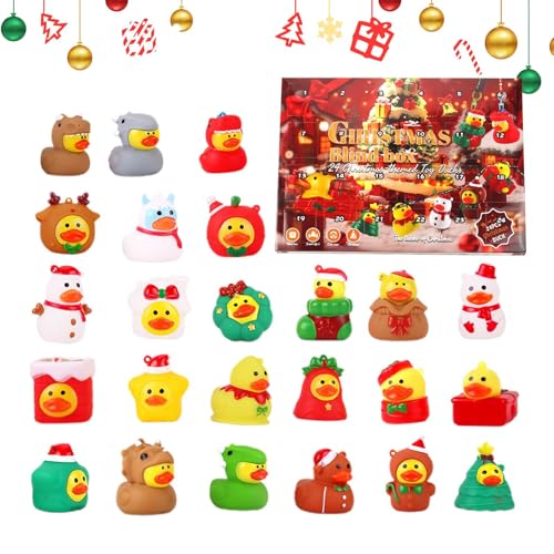 Yulokdwi Weihnachtskalender - Enten Deko Weihnachts Countdown | Spielzeugfiguren 24-Tägig Für Männer Frauen Jugendliche Mädchen Kinder Erwachsene Geburtstagsparty von Yulokdwi