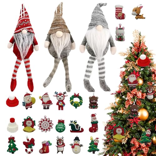 Yulokdwi Wichtel Adventskalender Weihnachten,24 Tage Sammelfiguren Wichtel Deko 2025 | Festtagsdekoration Für Fenster Baum Tisch Familie von Yulokdwi