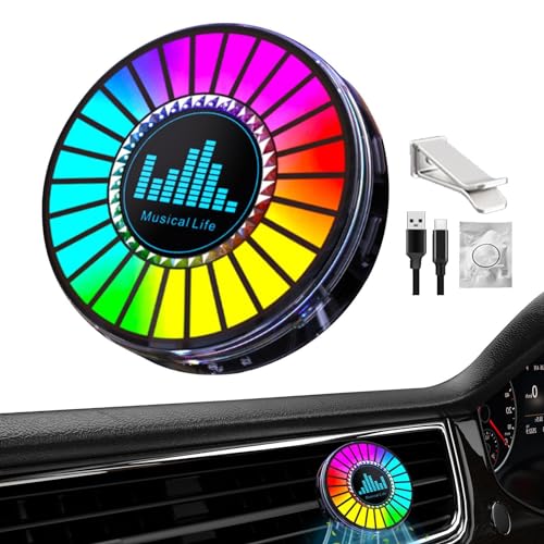 Yulokdwi Wiederaufladbares RGB-Soundkontrolllicht, dynamisches Rhythmus-Licht mit rundem Sound | Autoinnenbeleuchtung mit Dufttabletten | Musik-Synchronisationslichter, Rhythmus-Umgebungslichter für Yulokdwi Wiederaufladbares RGB-Soundkontrolllicht, dynamisches Rhythmus-Licht mit rundem Sound | Autoinnenbeleuchtung mit Dufttabletten | Musik-Synchronisationslichter, Rhythmus-Umgebungslichter für von Yulokdwi