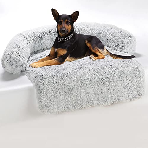 Yuly Couchkissen für Hunde und Katzen, Plüsch Hundematte Grosse Hundebett Hundesofa, Sofaschutz, Hundematratze mit Rutschfester Unterseite aus Gummigranulat, Waschbar, 130 * 105 * 18cm von Yuly