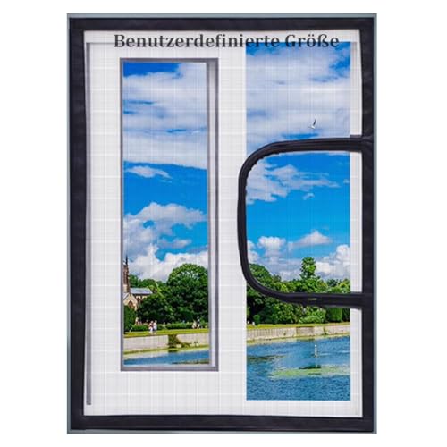 Fliegengitter für Fenster in Sondergröße,Insektenschutz,Selbstklebend,Anti-Mücken-Insektennetz für Balkonküche,Katzenfenstergitter mit Reißverschluss,Halbtransparent von Yuly