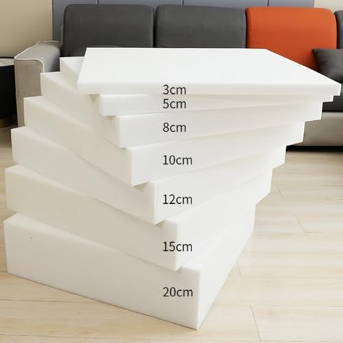 Hochdichte 50D Schaumstoff Polster Zuschnitt,Schaumstoffmatte zum Sitzen,Liegen oder als Campingmatratze,Sitzerhöhung,Stuhlkissen,Sofakissen-Ersatz,Anpassbare Größe (3cm-80x40cm) von Yuly