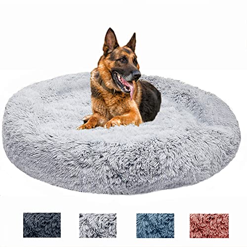 Yuly Hundebett Flauschig XXXL, Grosse Mittelgroße Hunde Hundekissen, Weiche und Bequeme Hundesofa Rund Haustierbett Donut Katzenbett Waschbar(D-150cm) von Yuly