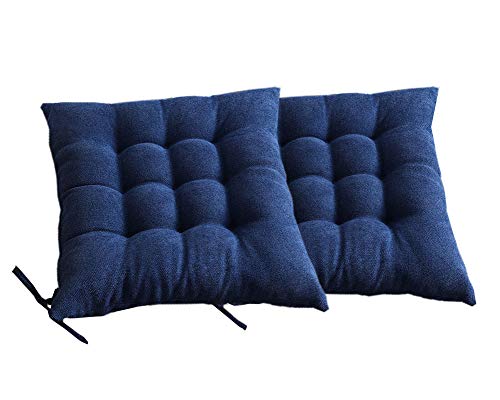 Yuly Quadratisches Sitzkissen aus warmem Samtstoff und hochelastischer Baumwolle, weich und bequem Sitzpolster für Esszimmerstuhl Wohnzimmer Sofa 2er Set von Yuly