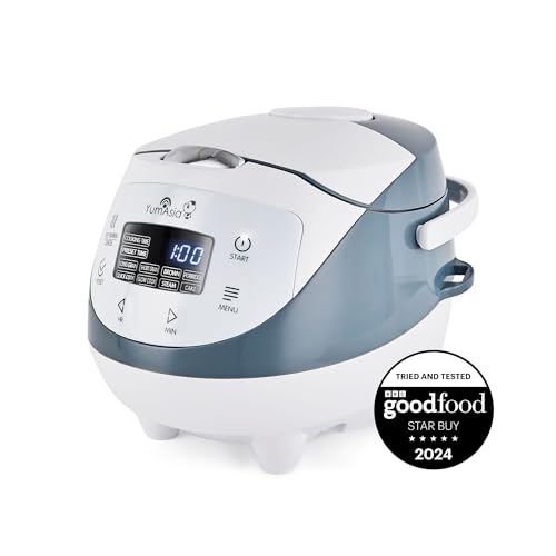 Yum Asia Panda Mini-Reiskocher mit Ninja-Keramikschüssel und Advanced Fuzzy Logic (3,5 Tassen, 0,63 Liter) 4 Reisfunktionen, 4 Multicooker-Funktion, 220–240V von Yum Asia