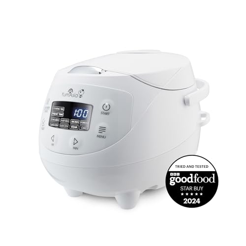 Yum Asia Panda Mini-Reiskocher mit Ninja-Keramikschüssel und Advanced Fuzzy Logic (3,5 Tassen, 0,63 Liter) 4 Reisfunktionen, 4 Multicooker-Funktion, 220–240V (Arctic White) von Yum Asia