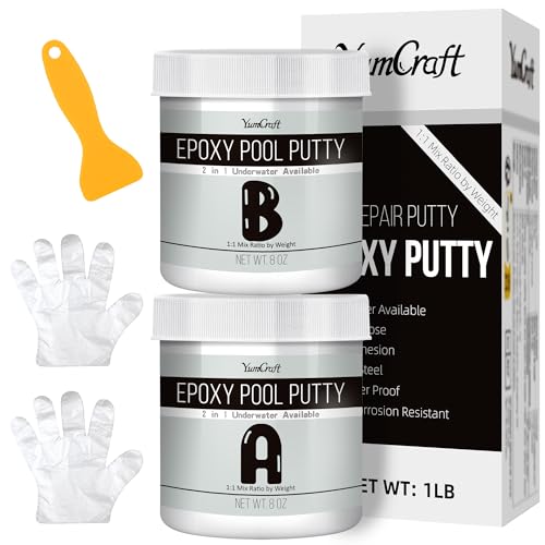 Epoxidharz Knete - 450g Epoxid Pool Reparaturset Unterwasser oder Darübe für Reparieren Lecks, Rissen, Füllen, Modellieren - Epoxy Knete Metallkleber Knetmasse für Metall, Keramik, Fliesen (Grau) von YumCraft