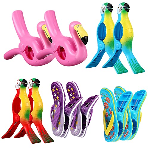10 Stück Strandtuch-Clips Niedliche Flamingo Badetuch Clips Große Wäscheklammern Handtuchklemmen,Papagei Slipper Handtuchklammern für Strandliegen,Tragbare Winddicht Handtuchklemmen 10 Stück Strandtuch-Clips Niedliche Flamingo Badetuch Clips Große Wäscheklammern Handtuchklemmen,Papagei Slipper Handtuchklammern für Strandliegen,Tragbare Winddicht Handtuchklemmen von YumSur