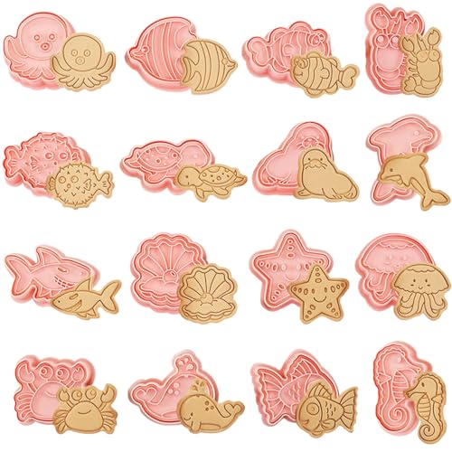16 Stück Ozean Tier Ausstechformen Set,Keks Ausstecher Stempel,3D Cartoon Ausstechform,Cookie Cutter kinder,Ausstechformen Kinder,Ausstecher für Kinder DIY Cookie Fondant Schokoladen Plätzchen 16 Stück Ozean Tier Ausstechformen Set,Keks Ausstecher Stempel,3D Cartoon Ausstechform,Cookie Cutter kinder,Ausstechformen Kinder,Ausstecher für Kinder DIY Cookie Fondant Schokoladen Plätzchen von YumSur