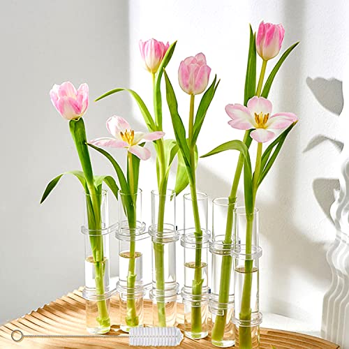 Aufklappbare Blumenvase, kreative Reagenzglasvasen, durchsichtige aufklappbare Glasvase, Hochzeitstischdekoration, Moderne Röhrenknospenvase für Blumen, Pflanzen, Heimdekoration Aufklappbare Blumenvase, kreative Reagenzglasvasen, durchsichtige aufklappbare Glasvase, Hochzeitstischdekoration, Moderne Röhrenknospenvase für Blumen, Pflanzen, Heimdekoration von YumSur