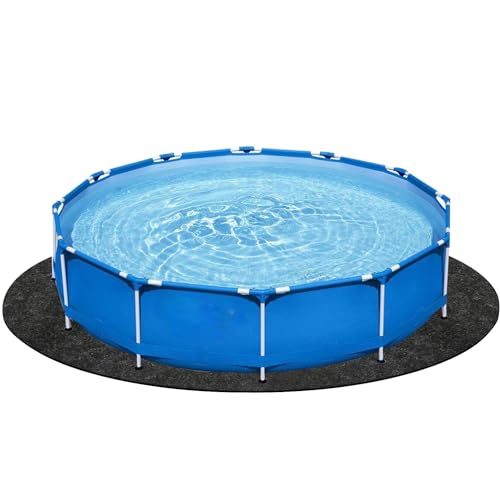 YumSur Bodenplane für Pools,Poolmatten Schutzboden, 4m Poolunterlage, Bodenschutzplane Swimmingpool,Verhindert Löcher Und Verlängert Die Lebensdauer Der Auskleidung (abgerundet) von YumSur