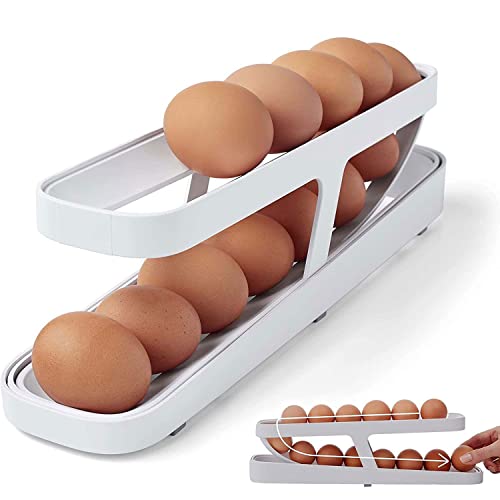 Egg Dispenser Egg Holder Fridge,Rollender Eierhalter Eierspender Für Den Kühlschrank, Automatisch Eierbox Rollender Für Die Aufbewahrung Im Kühlschrank, Kunststoff-Acryl-Eier-Organizer für Kühlschrank von YumSur