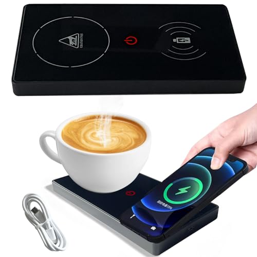 Elektrischer Kaffeewärmer Tassenwärmer kaffetasse warmhaltend,Smart 2‑in‑1 Getränkewärmer,USB 55℃ Pad-Kaffeewärmer mit konstanter Temperatur,Heated Coaster für Büro Hausgebrauch Kaffee (Schwarz) Elektrischer Kaffeewärmer Tassenwärmer kaffetasse warmhaltend,Smart 2‑in‑1 Getränkewärmer,USB 55℃ Pad-Kaffeewärmer mit konstanter Temperatur,Heated Coaster für Büro Hausgebrauch Kaffee (Schwarz) von YumSur