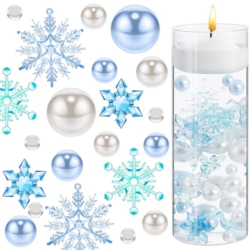 YumSur Christmas Vase Filler Weihnachtsperle für Vasenfüller Floating Pearls Candy Cane Beads für Vases Weihnachtsdeko Tischdekoration Durchsichtig Weihnachten Wasserperlen für Vasen Füller (02) von YumSur