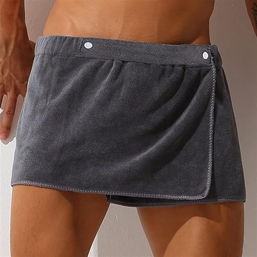 YumSur Herren Badetuch,Saunakilt Herren Saunatuch Saunahandtuch Baumwolle mit Klettverschluss - schnelltrocknende Mikrofaser (Short) von YumSur