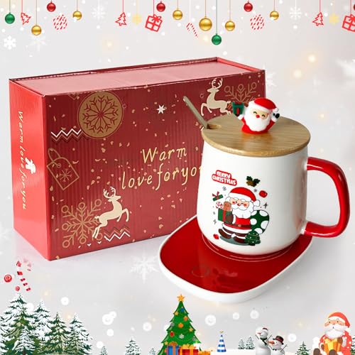 YumSur Tassenwärmer,Stövchen,Cup Wärmer Set, Elektrischer Kaffeewärmer, Weihnachts-Kaffeetassenwärmer-Set mit Wärmerplatte & Deckel & Löffel&Geschenkbox,Weihnachten Valentinstag Geburtstagsgeschenke YumSur Tassenwärmer,Stövchen,Cup Wärmer Set, Elektrischer Kaffeewärmer, Weihnachts-Kaffeetassenwärmer-Set mit Wärmerplatte & Deckel & Löffel&Geschenkbox,Weihnachten Valentinstag Geburtstagsgeschenke von YumSur