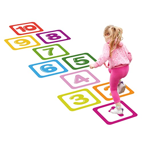 10 Anzahl Gitter Boden Aufkleber Wand Decals Lustige Anzahl Hopscotch Spiel Wand Aufkleber für Baby Zimmer Schlafzimmer Classroom Boden Korridor Kindergarten von Yumech