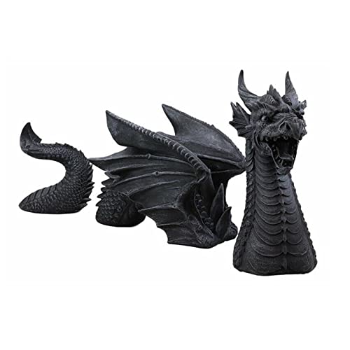 Yumech Drachen Garten Statuen Ornamente Große Harz Gothic Drachen Ornament Fantasie Tier Drachen Skulptur Kunst Garten Dekoration Für Outdoor Rasen Burg Wassergraben Schmerzen im von Yumech