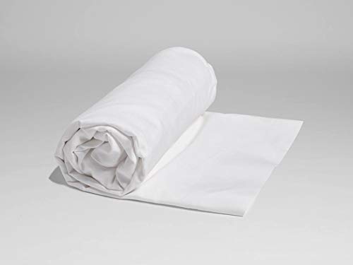 Yumeko Spannbettlaken Baumwollsatin Weiß 180x210x30 - Fairtrade | GOTS von Yumeko