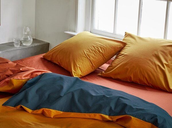 Yumeko Bettwäsche Perkal Double Face Ochre/Navy Yumeko Bettwäsche Perkal Double Face Ochre/Navy von Yumeko