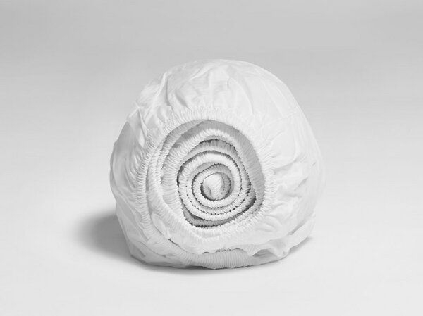 Yumeko Spannbettlaken für Topper Perkal-Baumwolle Pure White von Yumeko