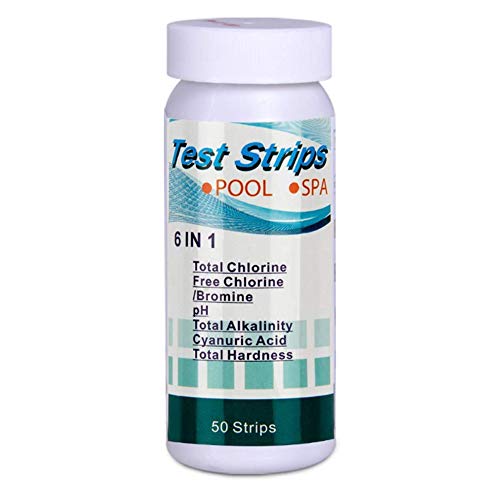 YUMIN 50 Stück 6-In-1 Schwimmbad Ph Testpapier Restchlor Ph Wert Alkalinitätshärte Teststreifen Ph Tester von Yumin