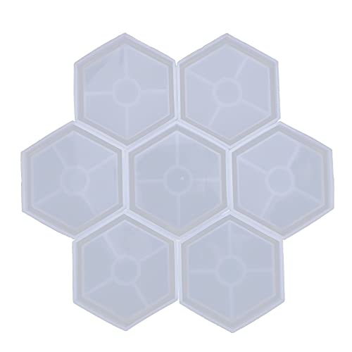 YUMIN 8 Paket Hexagon Silikon Untersetzer Formen Silikon Harz Form, Epoxid Formen zum GießEn mit Harz, Beton, Zement von Yumin