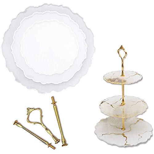 Yumira Epoxidharz Formen für Tortenständer, DIY Harz Silikonformen Unregelmäßige Form für 3-stufige Kuchenständer Home Decoration Craft Yumira Epoxidharz Formen für Tortenständer, DIY Harz Silikonformen Unregelmäßige Form für 3-stufige Kuchenständer Home Decoration Craft von Yumira