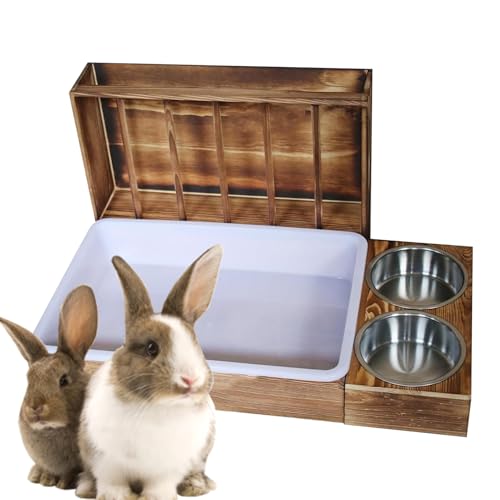 Yumneo Bunny Hay Feeder mit Katzentoilette | Holz Haustier Heu-Futterstation Katzentoilette Schalen – Anti-Abfall Kleintiere Bunny Futternäpfe für Chinchilla Hamster Haustier Yumneo Bunny Hay Feeder mit Katzentoilette | Holz Haustier Heu-Futterstation Katzentoilette Schalen – Anti-Abfall Kleintiere Bunny Futternäpfe für Chinchilla Hamster Haustier von Yumneo