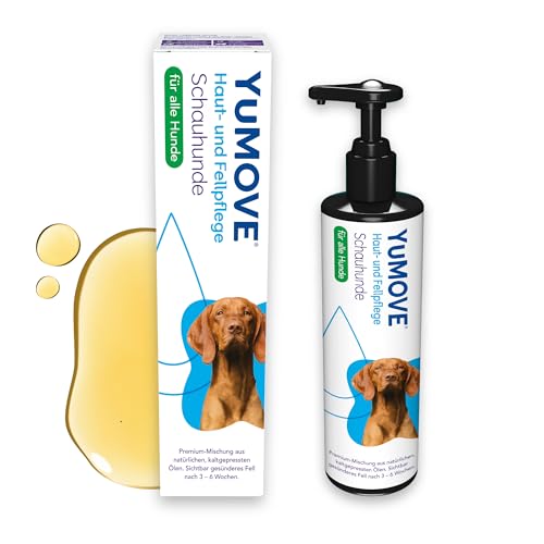YuMOVE Haut Und Fell Hund Öl 500 ml - Für Showhunde & alle Rassen - Fördert glänzendes Fell und gesunde Haut bei Hunden - Mit Omega-3 und -6 - Kaltgepresste Öle für natürliche Hautpflege bei Hunden von Yumove