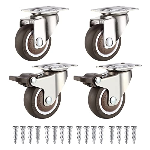 4 Lenkrollen 25 mm mit Schrauben Schwerlastrollen Möbelrollen Lenkrollen Gummirollen für Möbel, Tisch, Wagen von Yumyolk