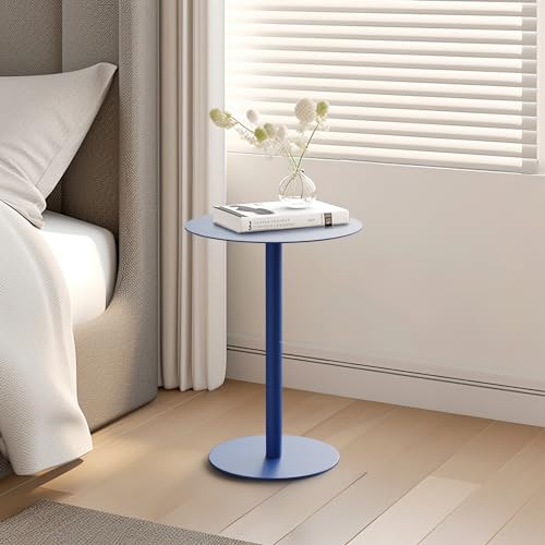 Yumyolk Runder Beistelltisch, Metall Modern 2 Ebenen Kaffeetisch Couchtisch Sofatisch Nachttisch Betttisch für Wohnzimmer Schlafzimmer Balkon Terrasse, 40x40x60cm, Blau Yumyolk Runder Beistelltisch, Metall Modern 2 Ebenen Kaffeetisch Couchtisch Sofatisch Nachttisch Betttisch für Wohnzimmer Schlafzimmer Balkon Terrasse, 40x40x60cm, Blau von Yumyolk