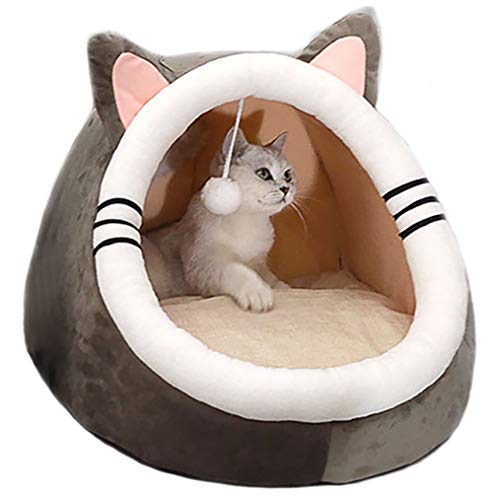 YunNasi Katzenhaus kleines Hundebett Haustierbett Katze & Hund Bett Höhle bequemes Bett für Katzen (48x48x40cm, Style3) von YunNasi