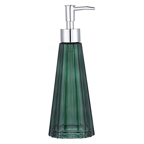 YunNasi Seifenspender Nachfüllbarer Flüssigseifen Spender aus Glas für Geschirrspülmittel Shampoo-Lotion Badezimmerarbeitsplatte Küche Waschküche (Dunkelgrün) von YunNasi