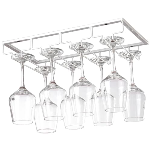 YunNasi Weinglashalter Gläserhalter aus Metall Gläserschiene Halter Unter Schrank mit Schrauben Weinglas Rack zum Aufhängen für Hausbar Küche Bar Pub Restaurant von YunNasi