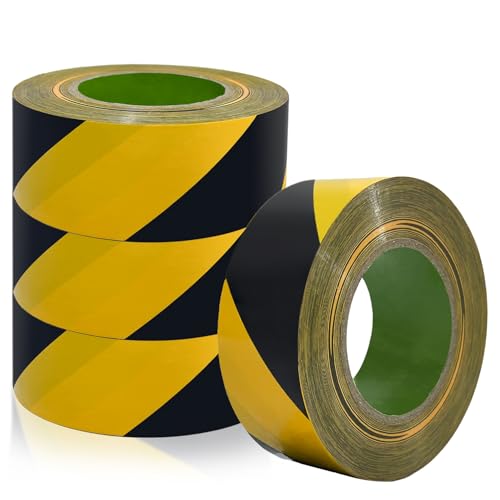 Absperrband Gelb Schwarz 100M 4 Stück,Warnband zur Boden- und Sicherheitsmarkierung 4.8cm x 100m x 4,Signal Markierungsklebeband selbstklebendes Warnband zur Permanenten Markierung von Gefahrenzonen Absperrband Gelb Schwarz 100M 4 Stück,Warnband zur Boden- und Sicherheitsmarkierung 4.8cm x 100m x 4,Signal Markierungsklebeband selbstklebendes Warnband zur Permanenten Markierung von Gefahrenzonen von YunSchauen
