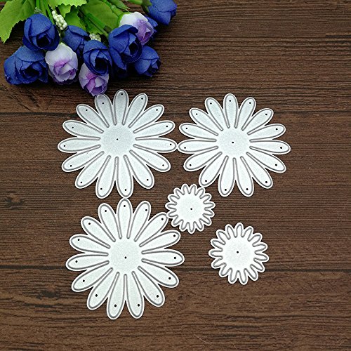 YunTrip Blumen-Stanzformen für Kartenherstellung, 5 Stück, Blumen, Metall-Stanzformen für Scrapbooking, Prägung, Papierkarten, Alben, dekorative Bastelarbeiten von YunTrip