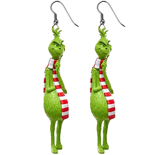 Cartoon Weihnachten 𝑮𝒓𝒊𝒏𝒄𝒉𝒔 Ohrringe Drop Dangle Dekoration Kostüme Schmuck Für Frauen Geschenk Neujahr von YunYoud