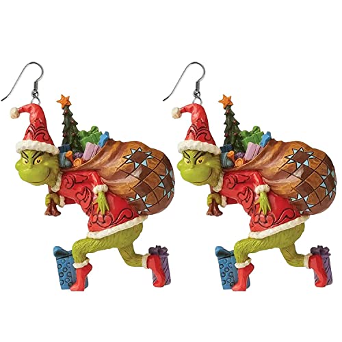 Cartoon Weihnachten 𝑮𝒓𝒊𝒏𝒄𝒉𝒔 Ohrringe Drop Dangle Dekoration Kostüme Schmuck Für Frauen Geschenk Neujahr von YunYoud