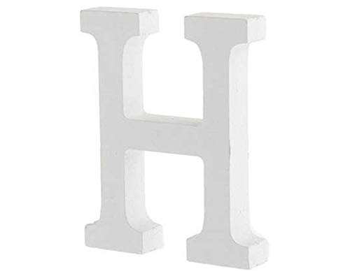 YUNA Holz Buchstaben A-Z Retro DIY Home Decoration Café Kleidung Shop Hochzeit Party Weiß, Höhe 11cm, Holz, Weiß, Large (H) von Yuna