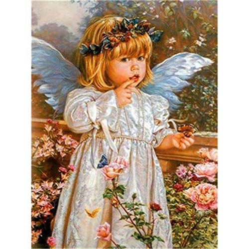 Full Drill Diamond Art Kits für Erwachsene,Malen mit Diamanten,5D DIY Diamond Painting Kits Erwachsene Kinder Stickerei Kreuzstich Engel 40X50cm von Yunden