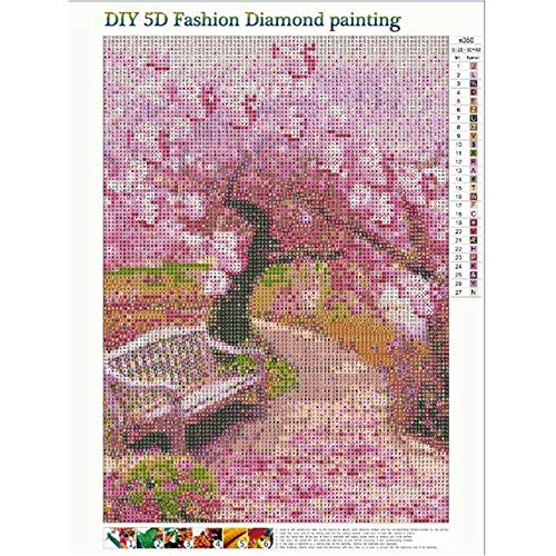 Yunden Diamant Painting Bilder, DIY Diamant Malerei Vollbohrer Stickerei Malerei Crystal Strass Stickerei für Haus, Diamant Painting Bilder Kirschbaumstuhl 30X40cm von Yunden