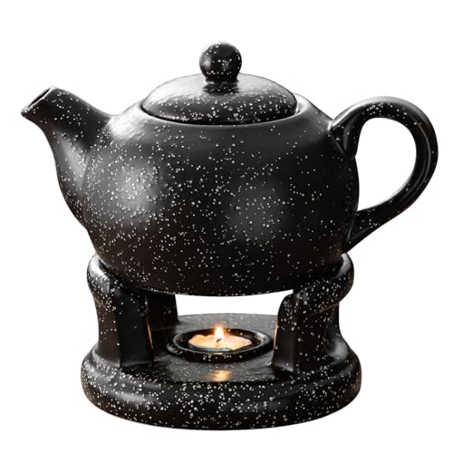 Yundu Gepunktetes Teekannen mit Stövchen Set, 1000ml/33.8oz Teekanne mit Aufguß für losen Tee, keramik teekanne mit siebeinsatz, Schwarzer Keramik Teekessel-Set mit Kerzenhalter Yundu Gepunktetes Teekannen mit Stövchen Set, 1000ml/33.8oz Teekanne mit Aufguß für losen Tee, keramik teekanne mit siebeinsatz, Schwarzer Keramik Teekessel-Set mit Kerzenhalter von Yundu