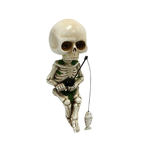 Yundxi Mini Angeln Skelett Figuren Gartenzwerg Figur, HarzGartenfiguren, Miniatur Dekofigur (Skelett) von Yundxi